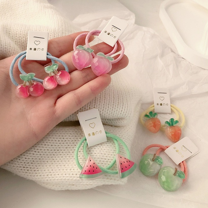 Travel Accessories Aesthetic - 어린이 당근 머리끈 5쌍 미끄럼 방지