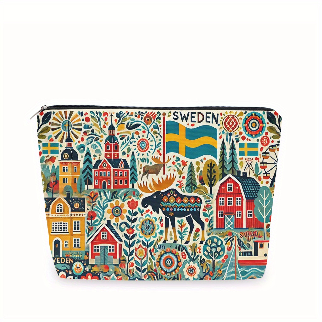 Travel Accessories Jewelry - 스웨덴 테마의 메이크업 백 - 여성용