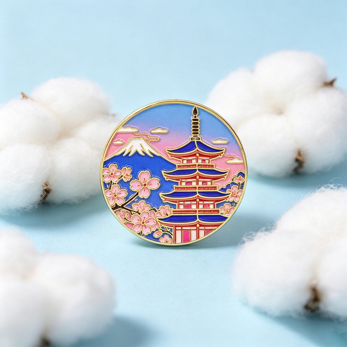 일본 벚꽃 에나멜 핀, 빈티지 라펠 브로치, 미적 감각 - Travel Accessories Jewelry 리뷰 및 가격