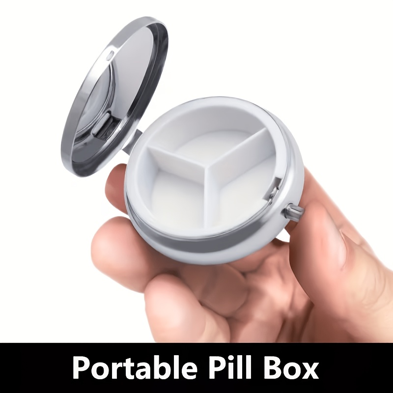 평평하고 휴대 가능한 둥근 금속 알약 케이스로, 빈티지 - Travel Accessories As Gifts 리뷰 및 가격