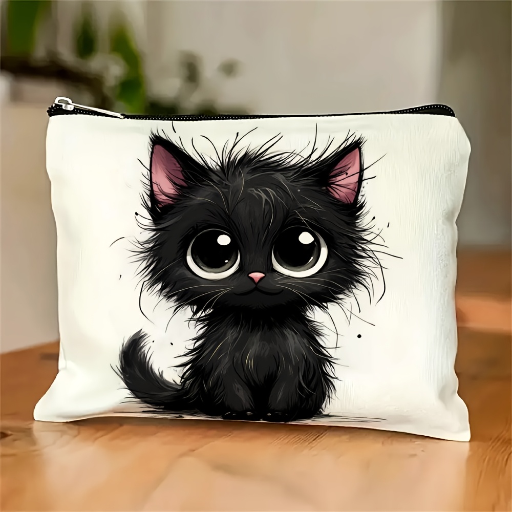 귀여운 고양이 프린트 화장품 가방 - 다기능 지퍼 파우 - Travel Accessories Jewelry 리뷰 및 가격