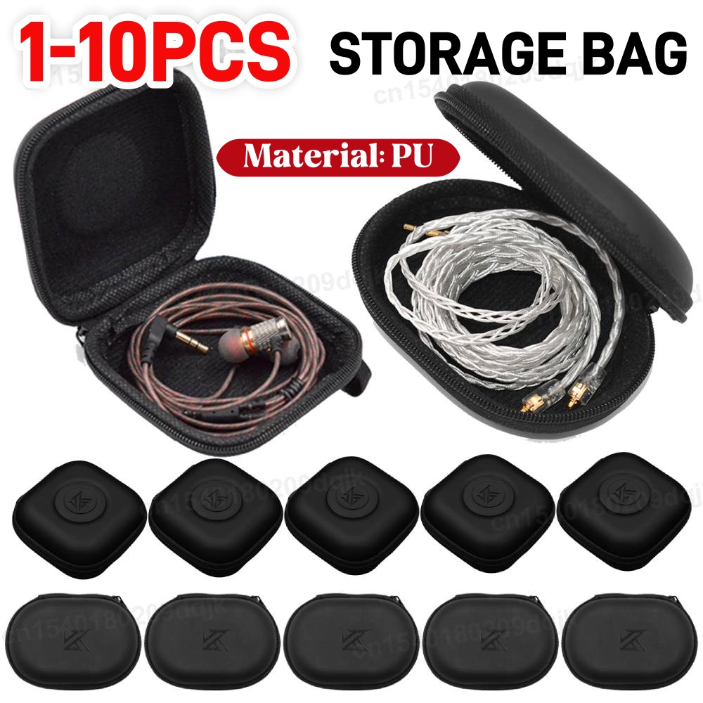 1-10PCS KZ 이어폰 케이스 PU 가죽 타원형 헤 - Travel Accessories Organizer Bag 리뷰 및 가격